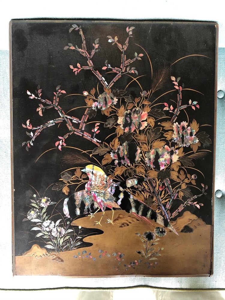 Japanese Lacquer Document Box 12.5 x 15.5 x 5 3/4