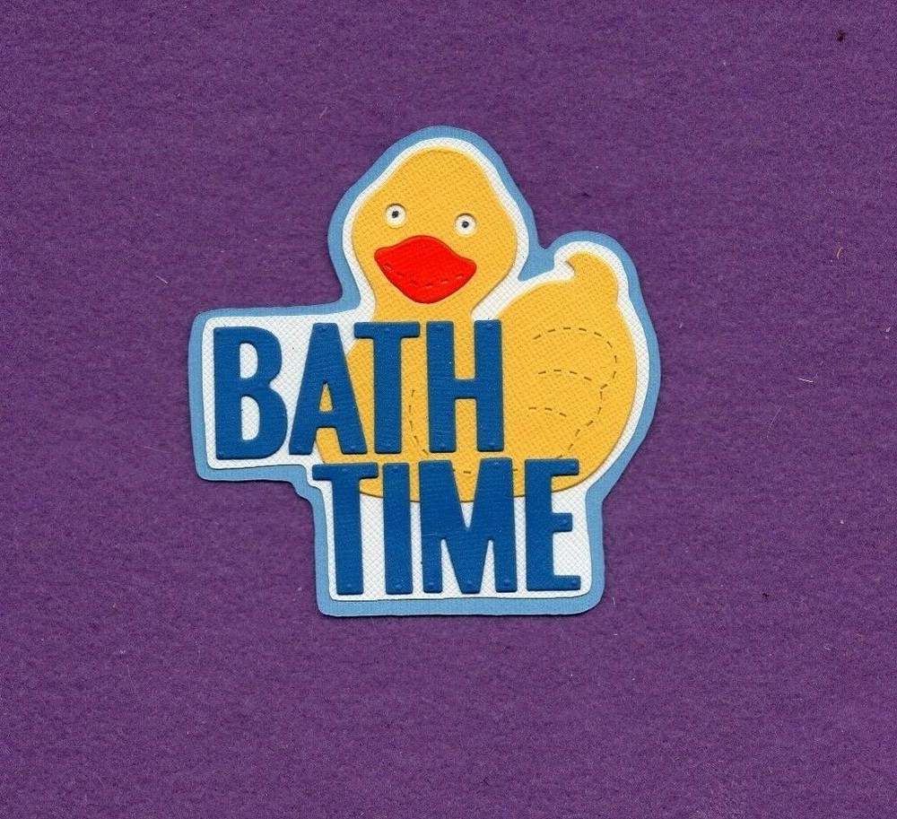 BATH TIME title die cuts scrapbook cards