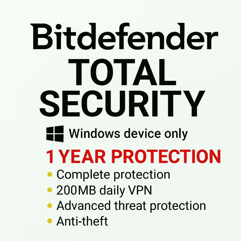 Bitdefender Total Security 2026 - 1 Year 1 Windows Device