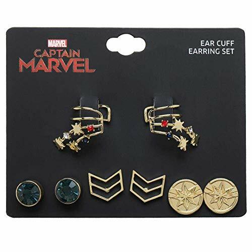 Marvel Accessories Captain Marvel Ear Cuffs Jewelry Stud Earrings - 4-Pack