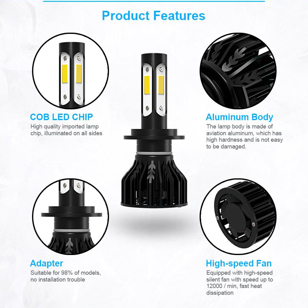 For 2013-2016 2017 2018 Chevy Traverse LED Headlight Hi/Lo+Fog Light Bulbs Combo