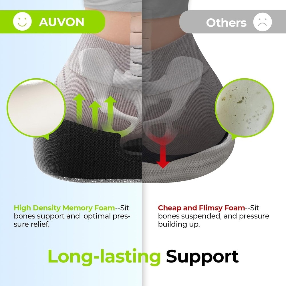 Memory Foam Donut Pillow for Hemorrhoids Tailbone Sciatica Pregnancy Relief