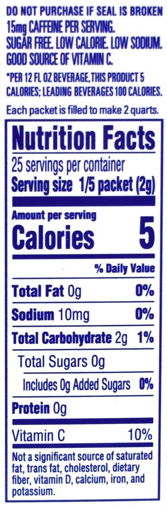 8 10-Quart Boxes Crystal Light Raspberry Green Tea Drink Mix