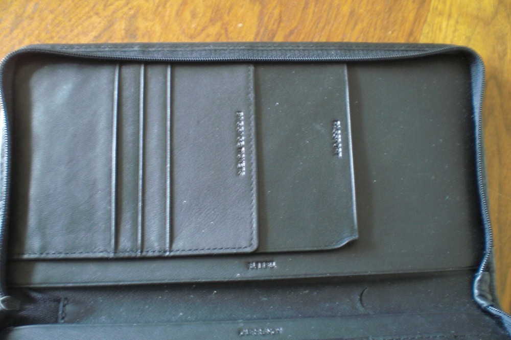Andrew Philips International Document/Passport Leather Case- Black