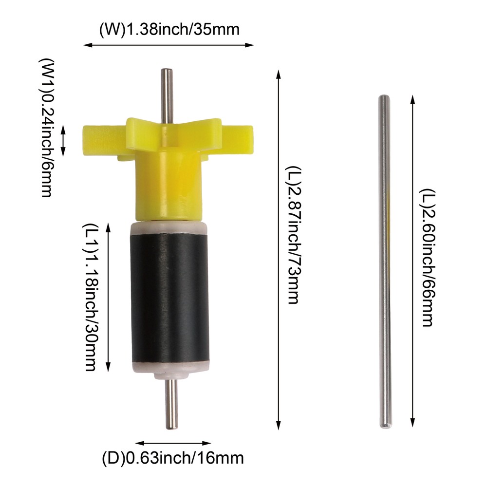 Submersible Pump Rotor Impeller Replacement Filter 16mm with Shaft