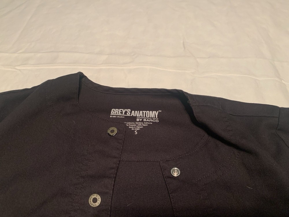 Grey's Anatomy By Barco Small Black Lab Coat