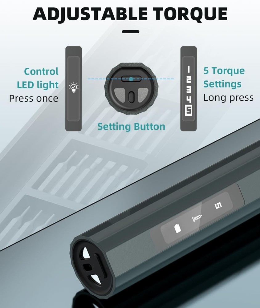 Mini Electric Screwdriver with Pop-Up Storage & 48 S2 Bits for Electronics