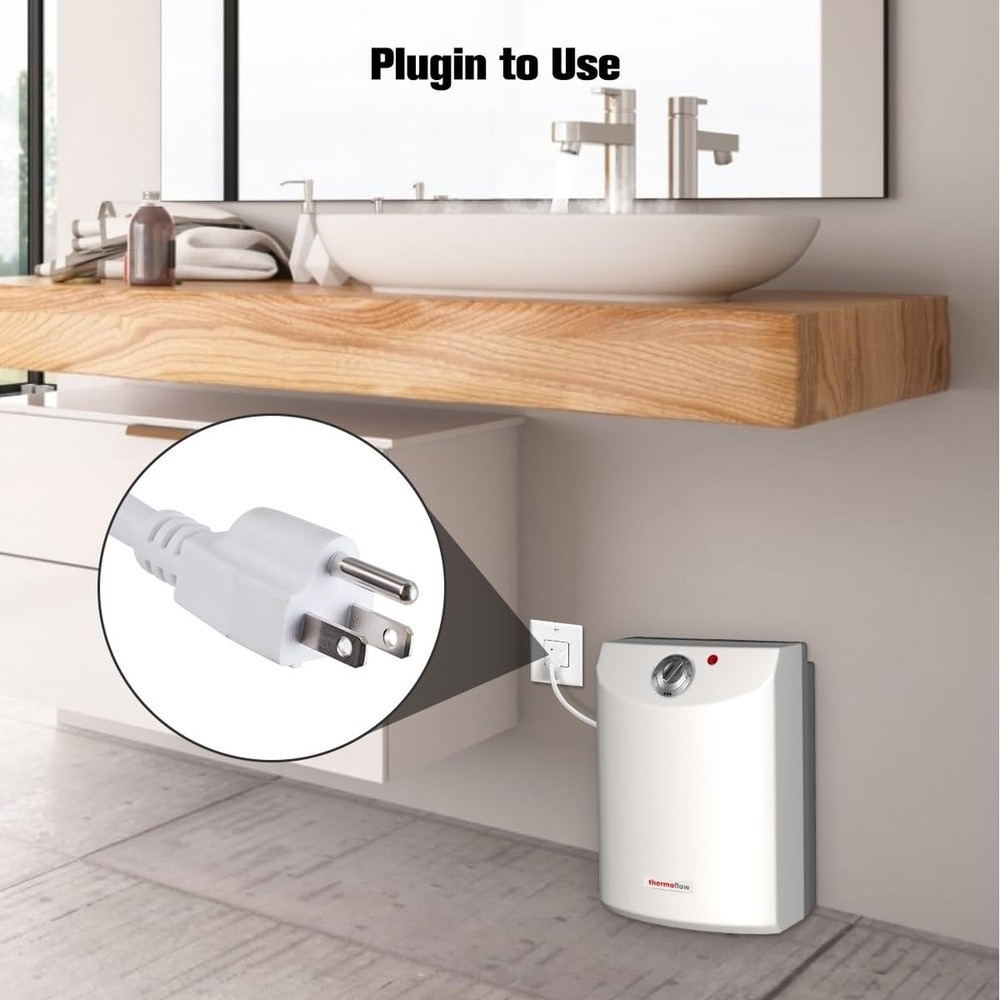 Thermoflow Electric Mini Tank Water Heater, 4.0 Gallon 120V Corded Under Sink...