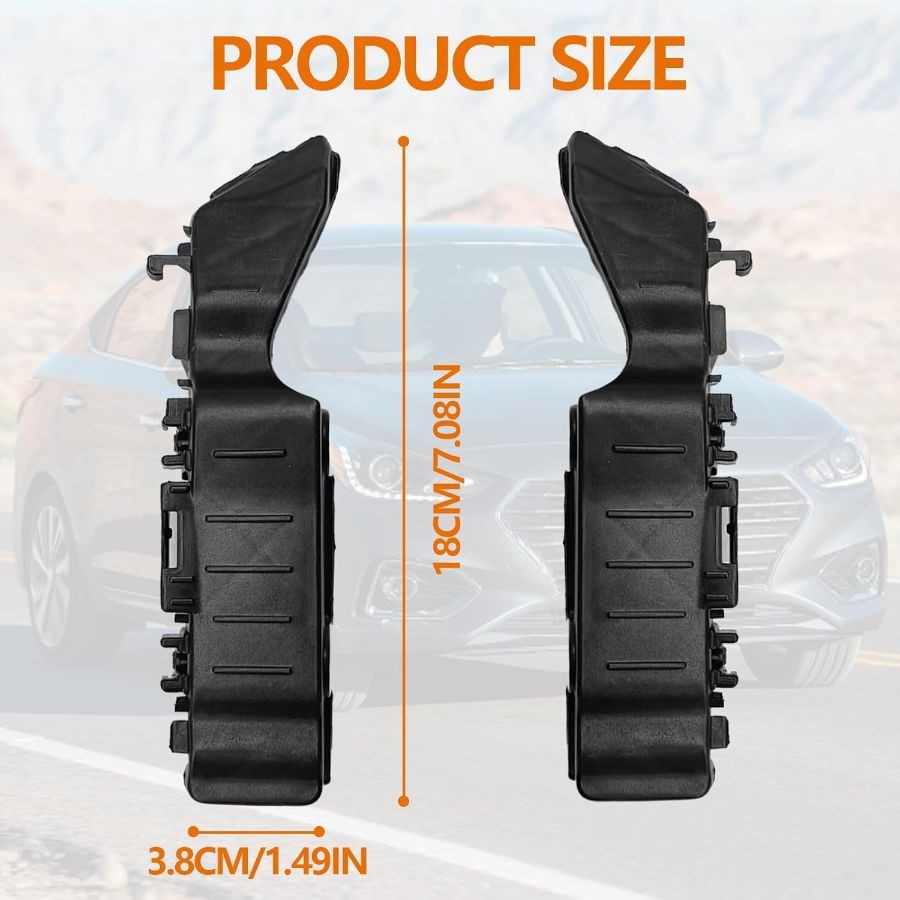 Front Upper Bumper Bracket Left and Right Side, Compatible with Accent 2012 2013