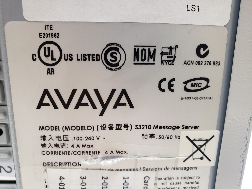 Avaya S3210 Message Server INTEL CELERON 2.00GHz