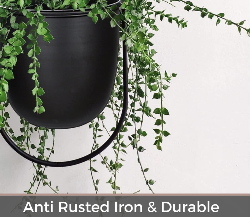 Transform Your Space with 2 Black Hanging Planters - Minimalist & Stylish