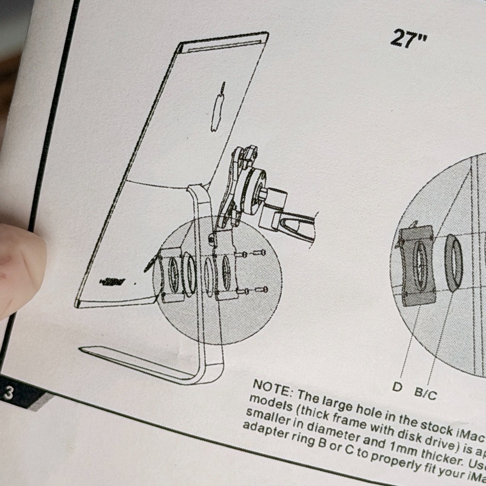 Tether Tools iMac VESA Mount Adapter 21.5" 27" Apple Bracket Kit
