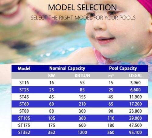 210,000 BTU Stainless Steel Tube and Shell Heat Exchanger for Pools/Spas os