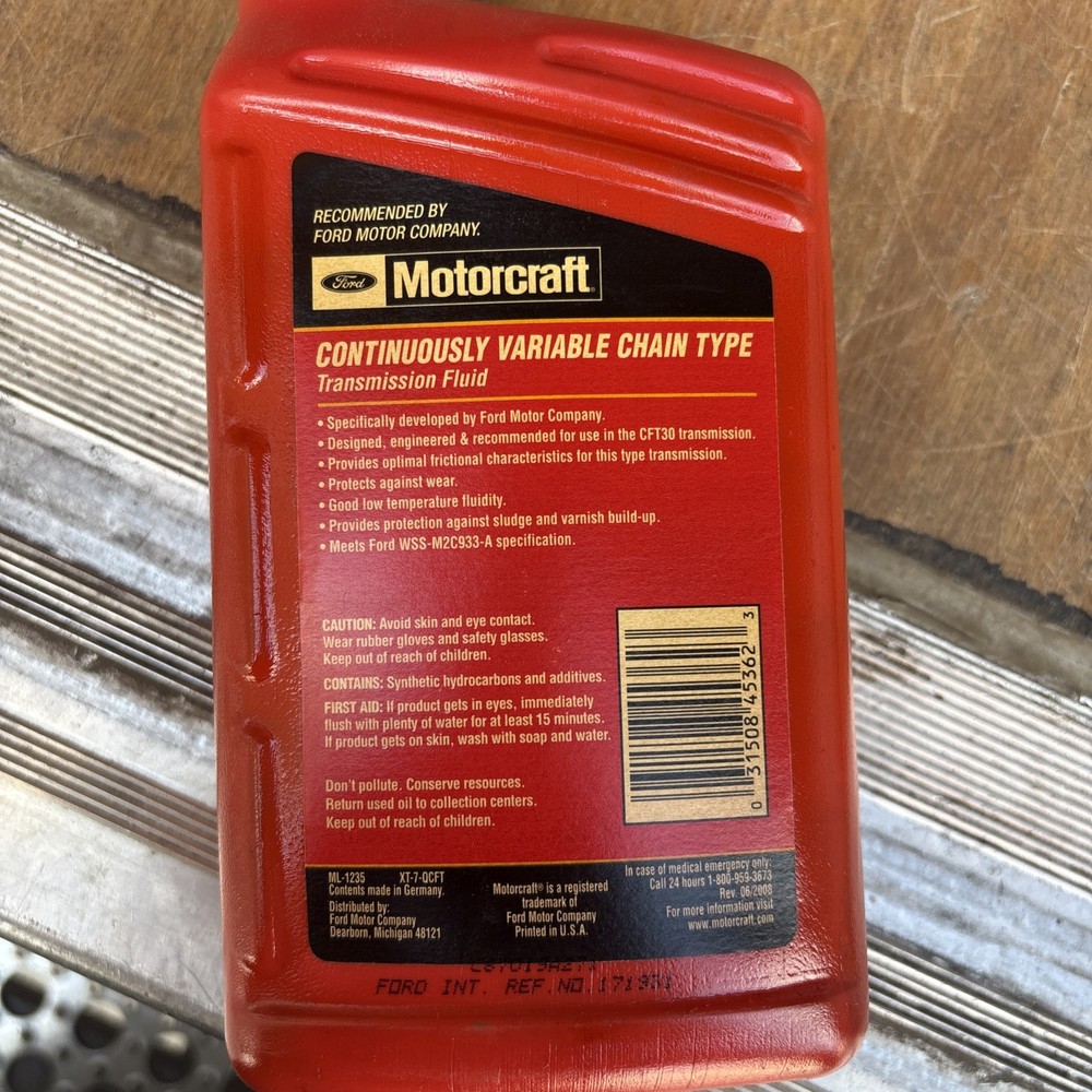 Motorcraft XT-7-QCFT Automatic Transmission Fluid, Continuously Variable Chain