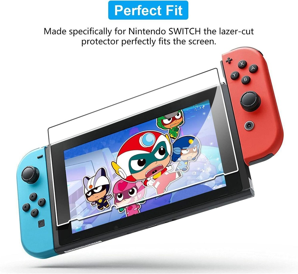 3 Pack Screen Protector Tempered Glass for Nintendo Switch, Transparent HD Clear