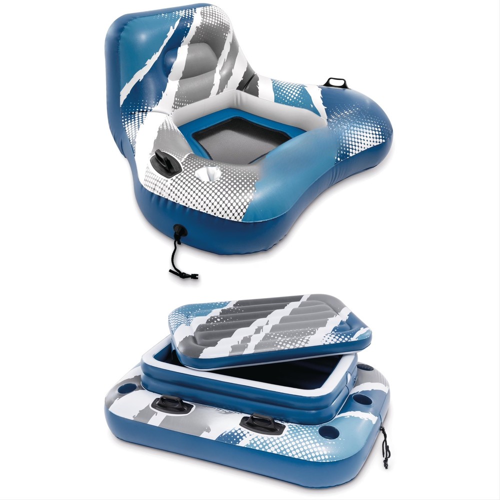 River Run I Wedge Inflatable Floating Water Lounge with Quick Connects