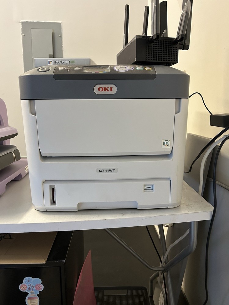 Oki C711WT White Toner Laser Printer W/ Transfer Rip Software