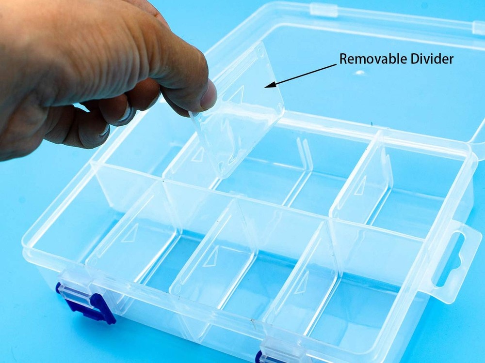 Plastic Compartment Storage Box With Adjustable Divider Removable Grid Compar...