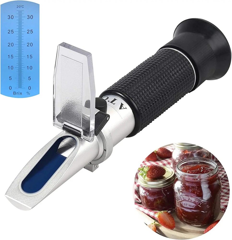 Handheld Refractometer Sugar Concentration Meter Densimeter 0-32% Saccharimeter