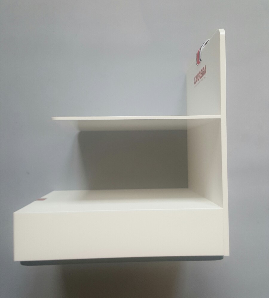 CARRERA TWO PIECE LOGO DISPLAY UNIT IN WHITE PLEXIGLASS