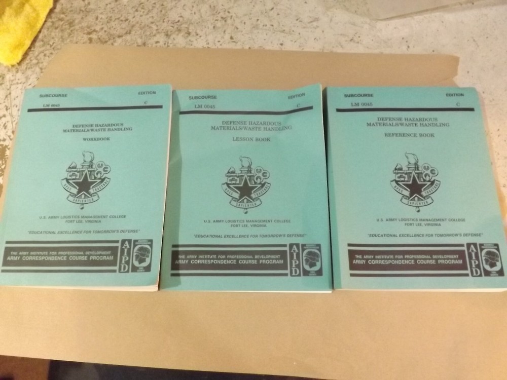 ARMY CORRESPONDENCE COURSE PROGRAM  HAZARDOUS MATERIAL   LOT OF 3
