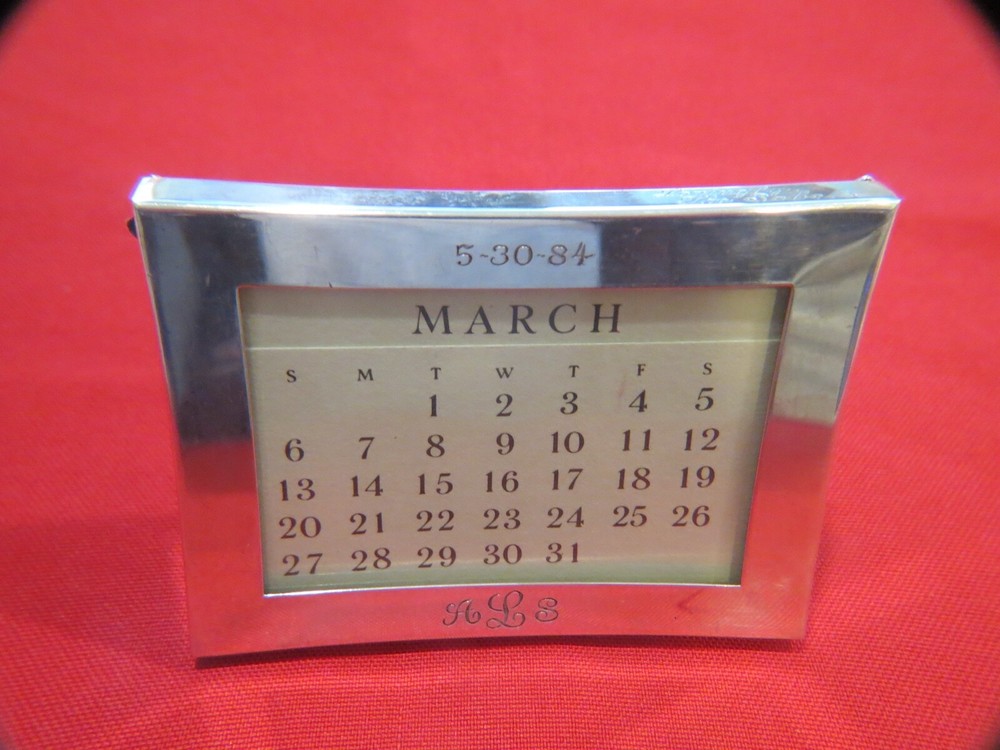 TIFFANY & CO MAKERS STERLING SILVER CALENDAR MONOGRAMS