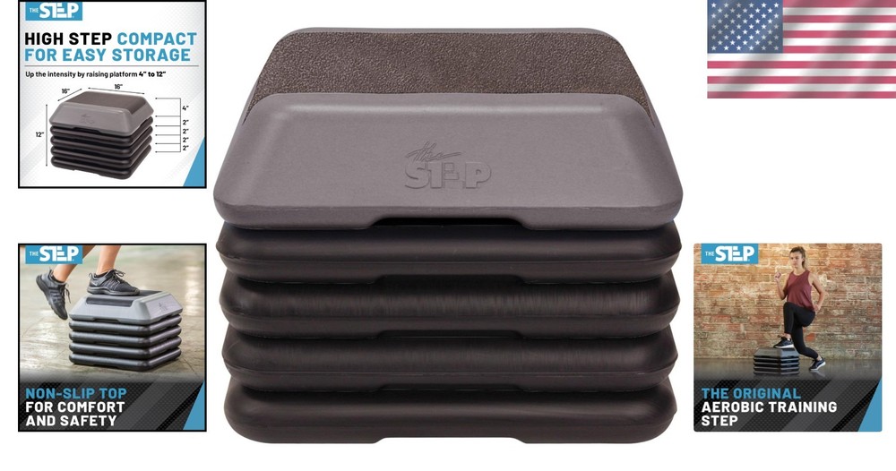 High Step Aerobic Platform with 4 Risers, Home Gym Equipment
