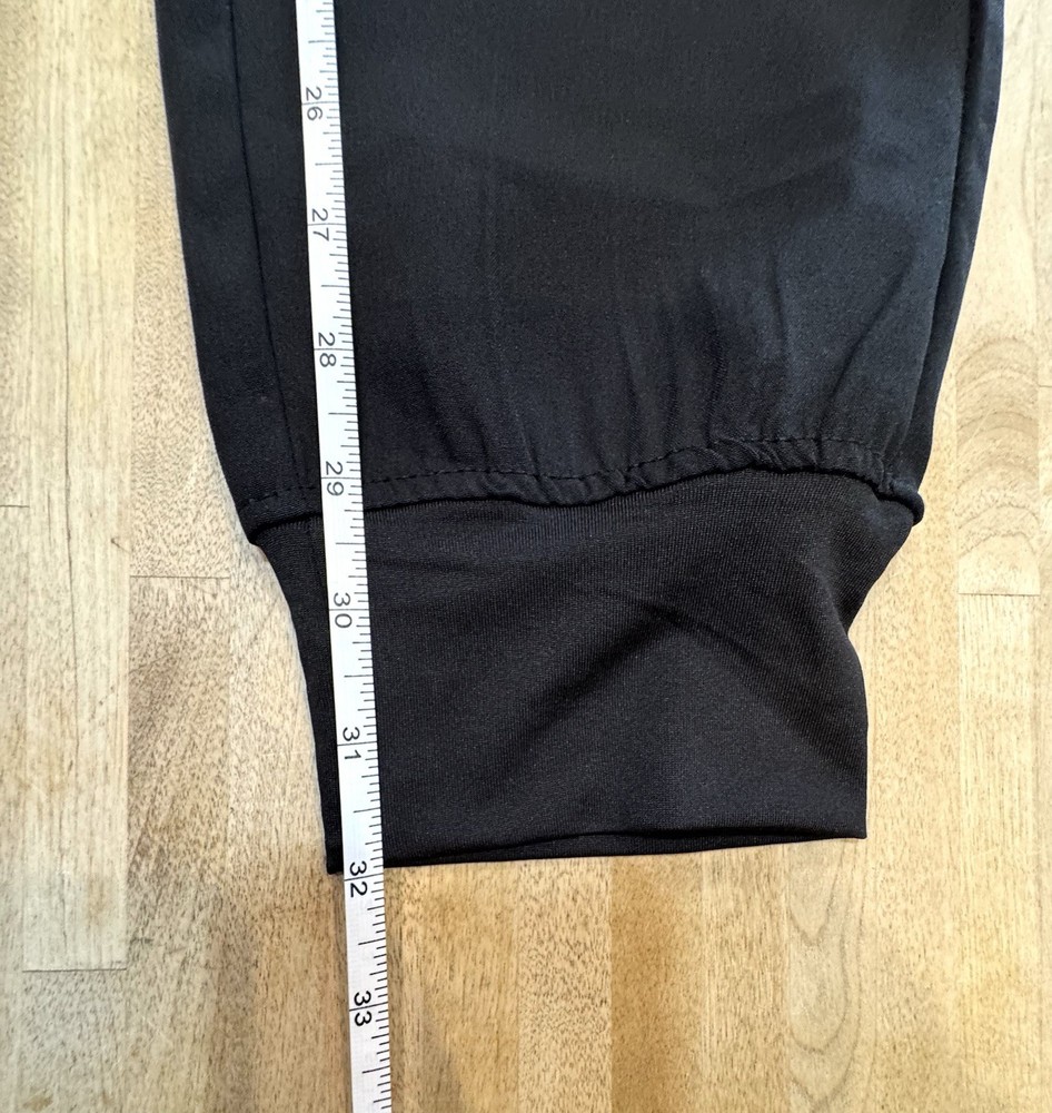 Women’s Size S Solid Black Scrub Set V-Neck & Joggers NEW
