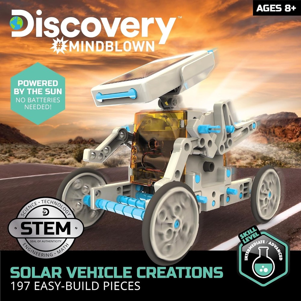 197-Piece Solar Robot Building Kit - Create 12 Unique Robots - Ideal STEM Gift!