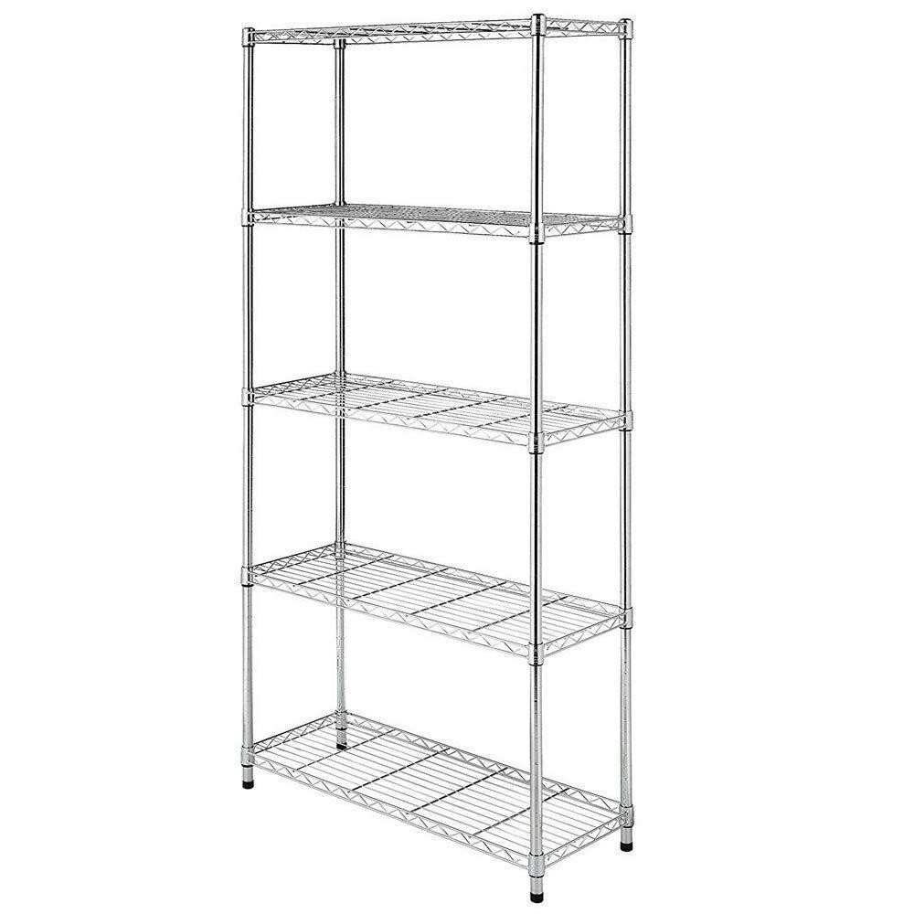 5 Layer Wire Shelving Rack Metal Shelf Adjustable Utility Kitchen Storage