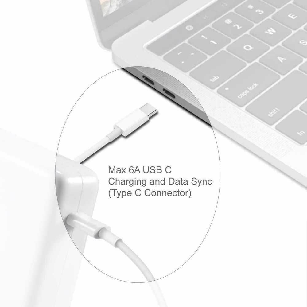 87W USB C Charging Cable For Apple Type C Laptop