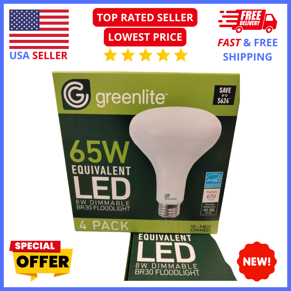 BR30 LED Flood Light Bulbs 4 Pack 65W Equivalent 3000K Dimmable Indoor