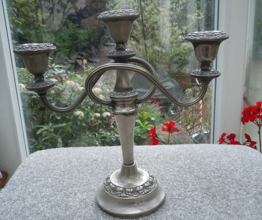 Silver Plated 3 arm Candelabra by Ianthe.