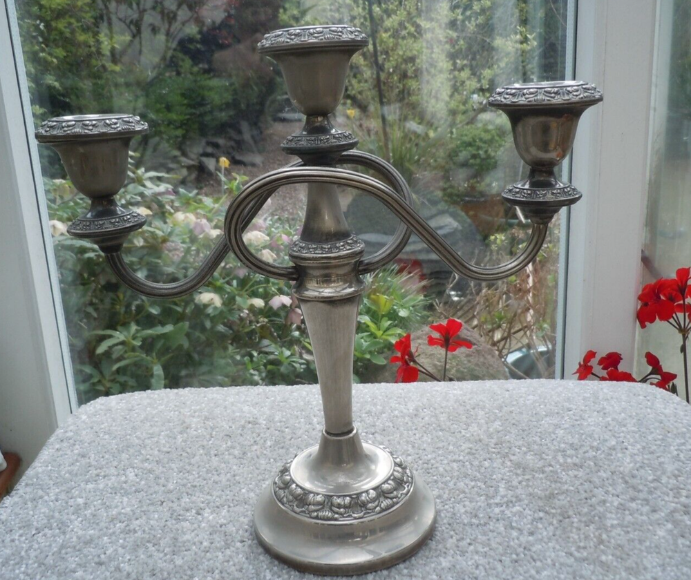 Silver Plated 3 arm Candelabra by Ianthe.