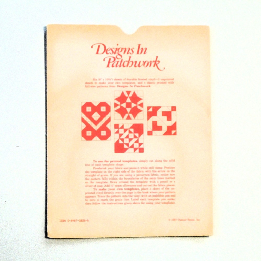 Quilting "Designs In Patchwork" Vinyl Template Patterns Oxmoor House Vintage
