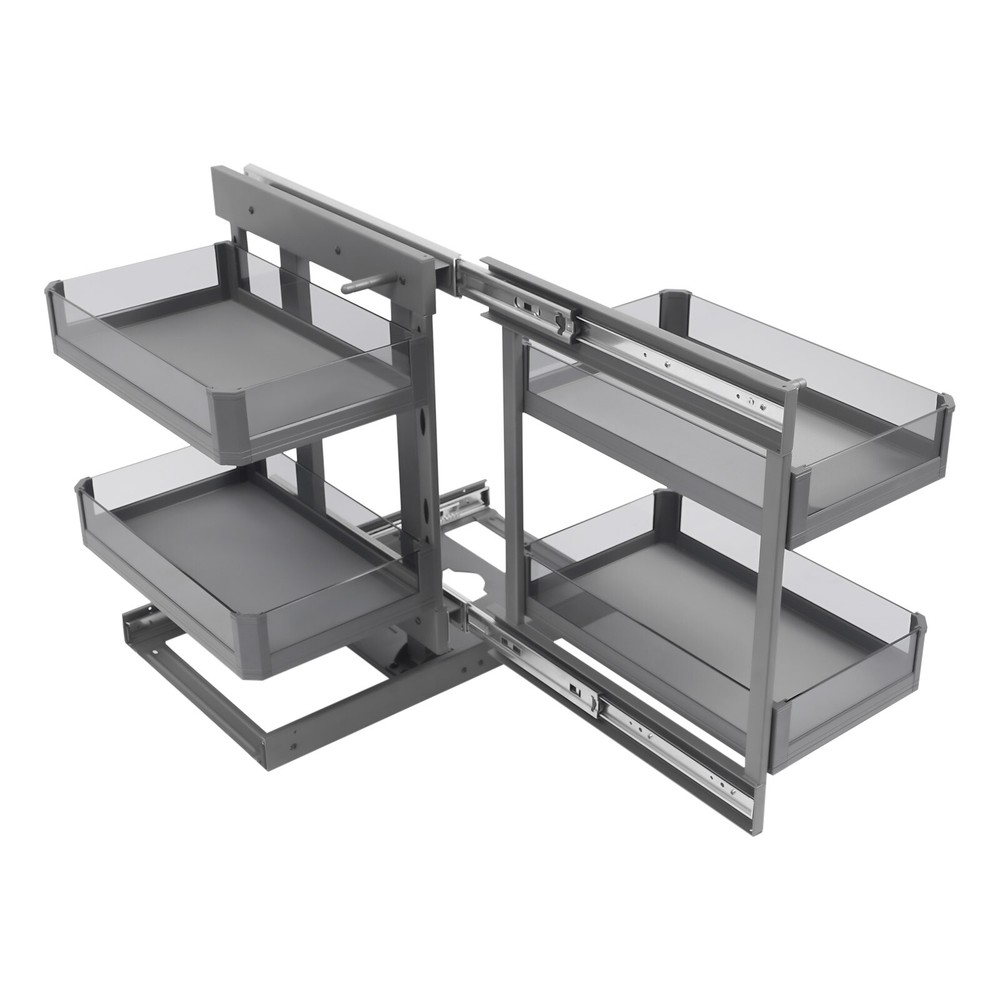 Blind Corner Pull Out Pantry Racks Left&Right Open Min Opening 14.57" W/4 Basket