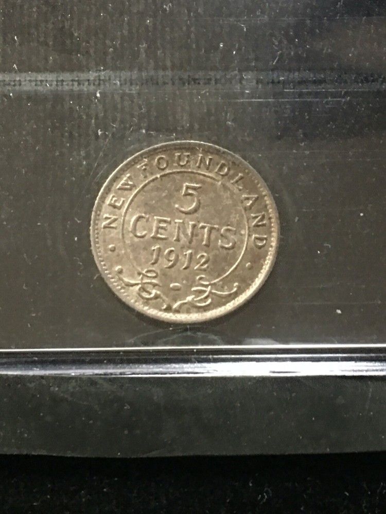 1912 ICCS Graded Newfoundland, ¢5 Cent, **AU-55**