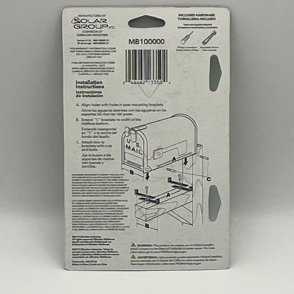 Galvanized Steel Mailbox Mounting Bracket MB100000