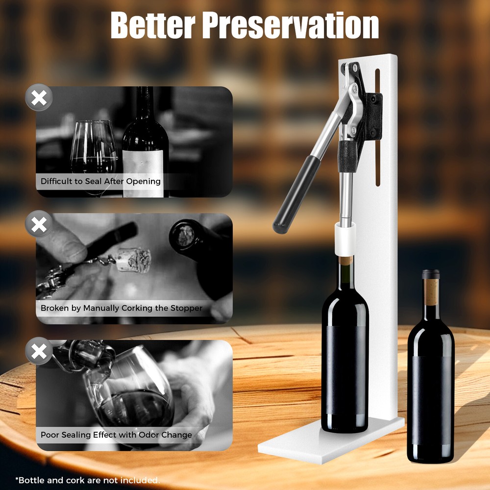 Manual Wine Bottle Corker Hand Wine Bottle Corking Inserting Stopper Tool 2 POM