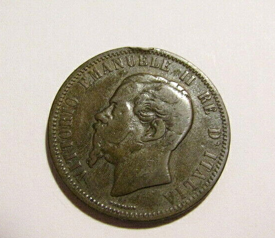 1866 Italy 10 Centesimi Old Coin