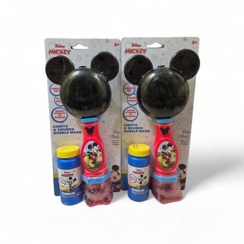 2 Pack DISNEY MICKEY MOUSE LIGHTS & SOUNDS BUBBLE WAND