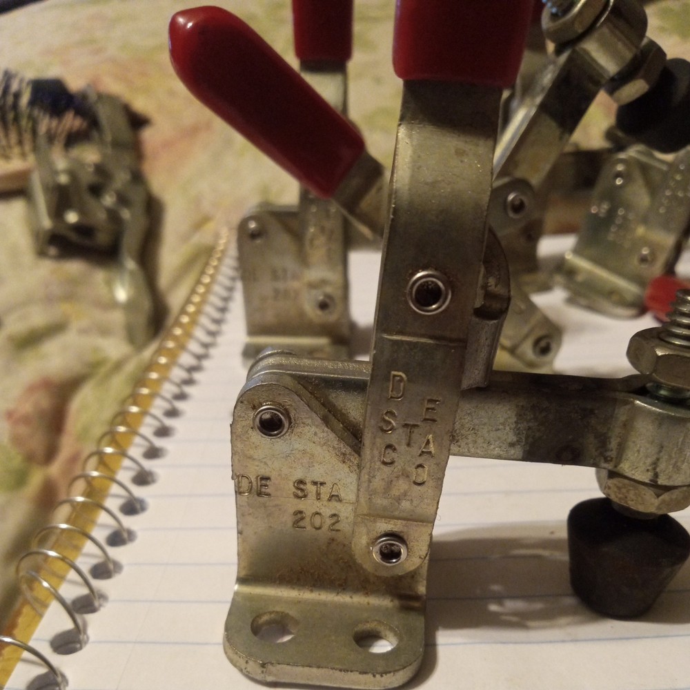 DE-STA-CO. No.202 VERTICAL HANDLE TOGGLE CLAMPS,exc. condition