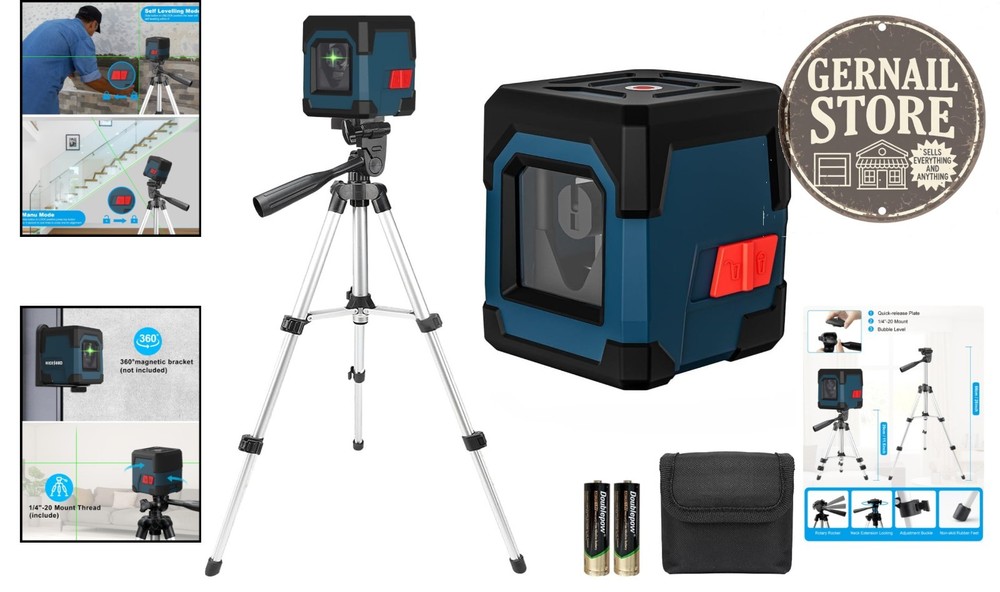 100ft Self-Balancing Laser Level with 360° Rotation - Precision Tool for Pros