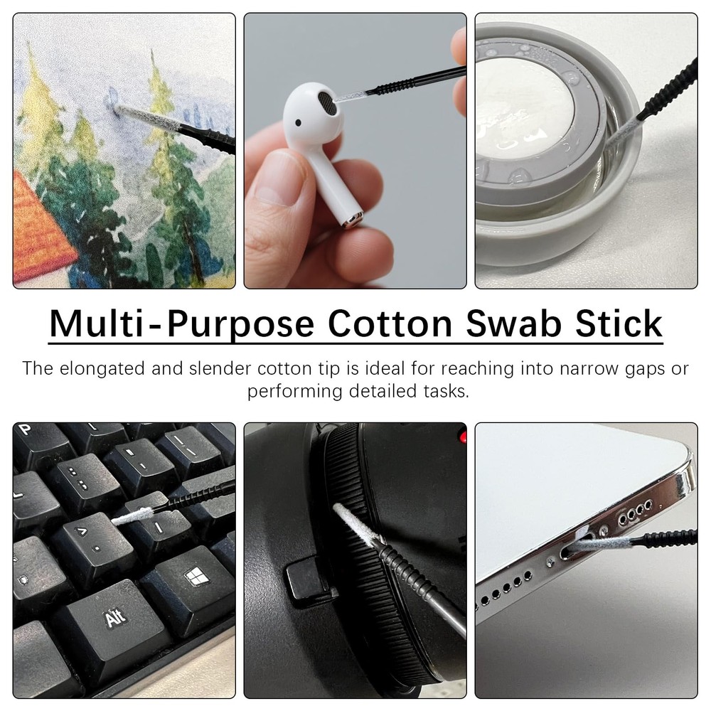 200PCS Disposable Micro Applicator Brushes – Mini Precision Swabs for Black