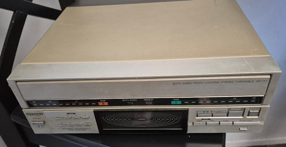 Vintage Sharp Automatic Turntable Front Loading Plays Both Sides RP-117