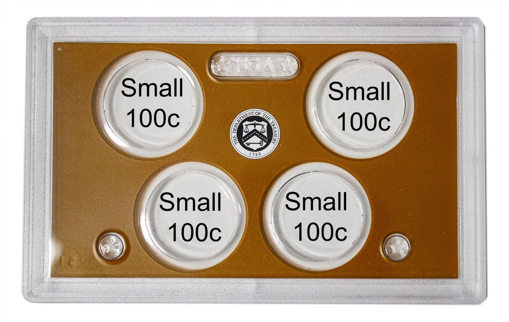 Empty Plastic Lens with Brown Insert Holds 4 small dollars, 10 Pack