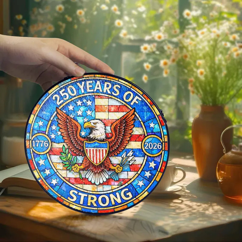 American Strong Stained Glass Suncatcher