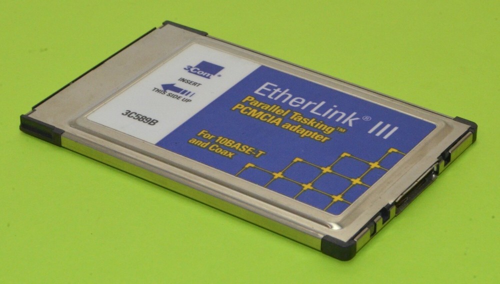 3Com Etherlink III Parallel Tasking PCMCIA Adapter Card *Used* 3C589B