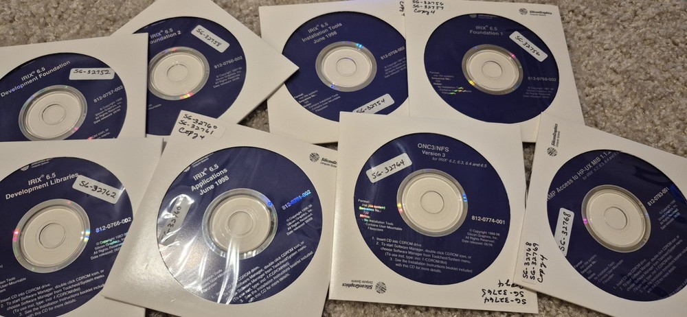 SGI Silicon Graphics IRIX Software Lot , Untested