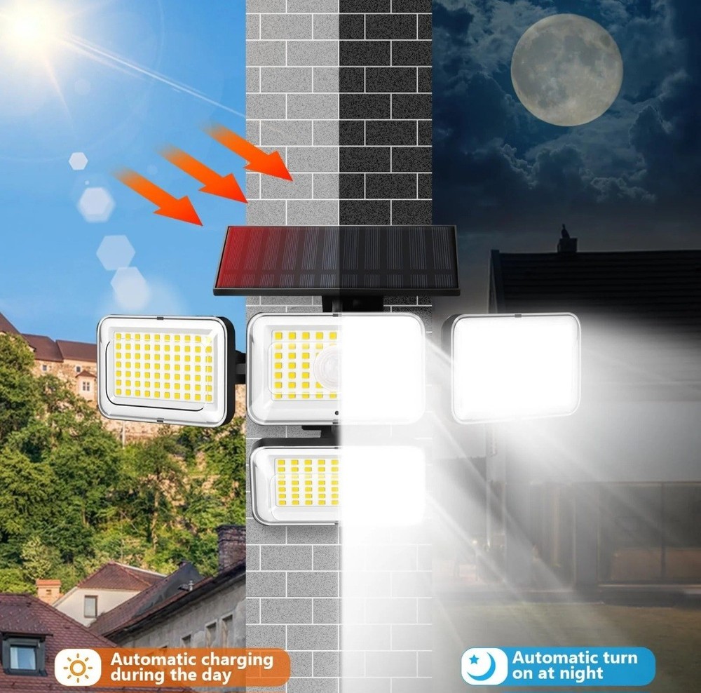Mokot Solar Powered Waterproof Motion Sensor Lights 2800LM-2 Pcs-Remote Control